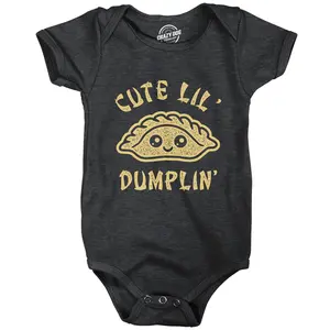 Cute Lil Dumplin Baby Bodysuit Funny Cute Infant Romper Graphic Novelty Jumper Funny Baby Onesies Sarcastic Clothes for Baby Funny Food Onesie Novelty Onesie Black