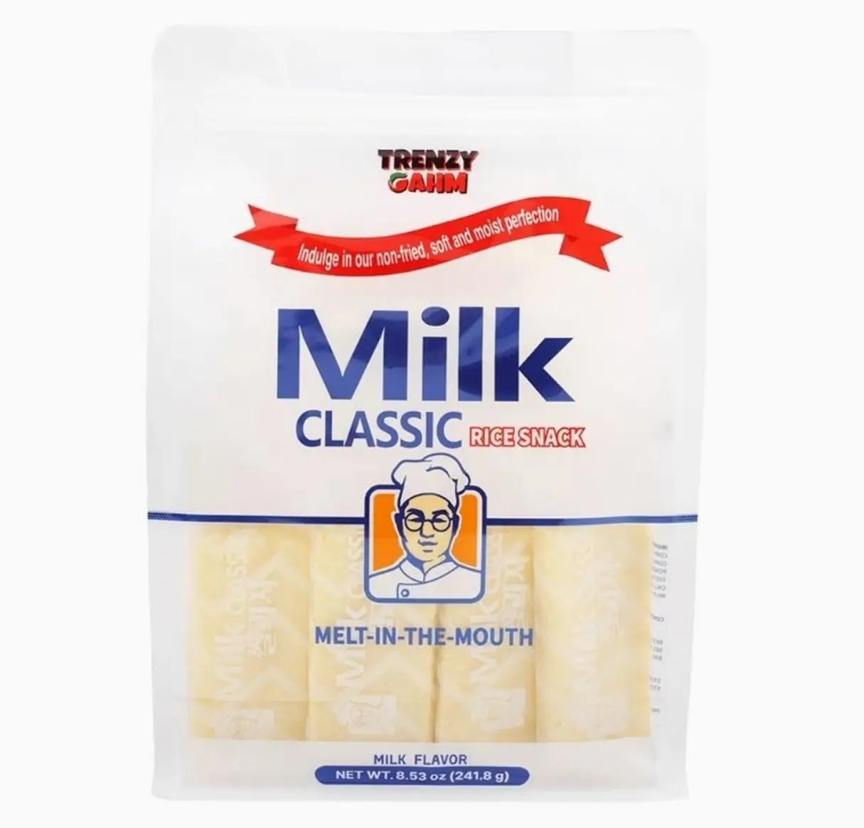 Korean Milk Classic Rice Crackers 240g (8.47 oz) / 0.35 oz x 24 Packs/Original Flavor