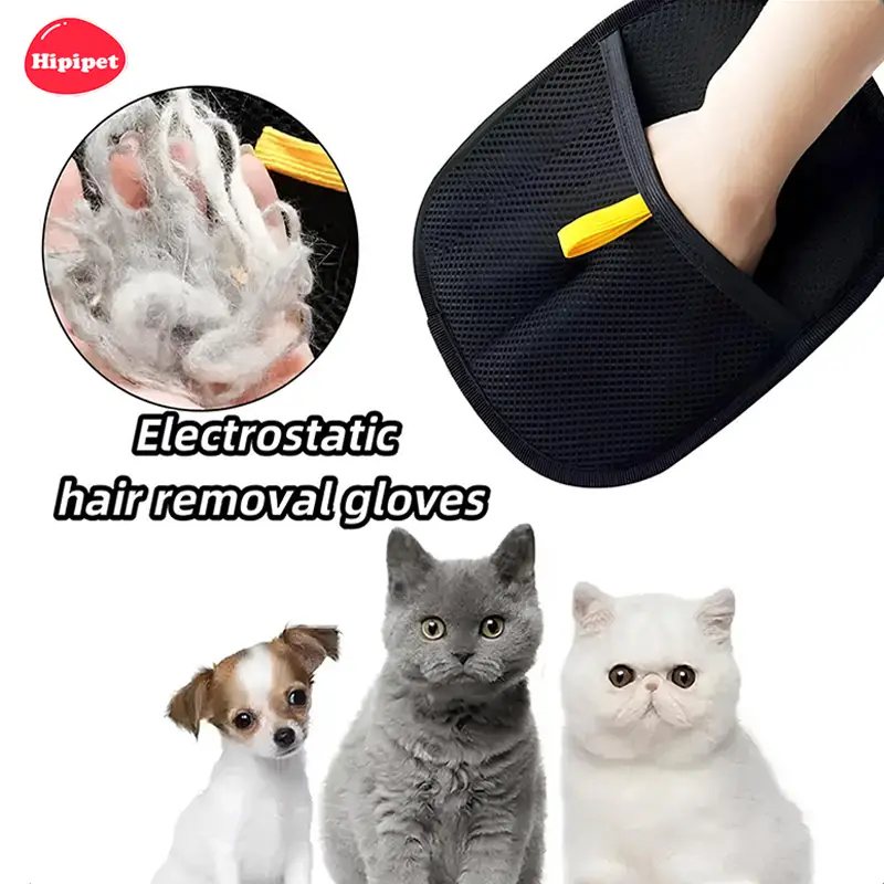 [HipiPet] HipiPet Electrostatic Pet Hair Removal Brush for Cats & Dogs, Two-way Brush Sticky Hair Remover and Glover, Suitable for Home/Car/Furniture