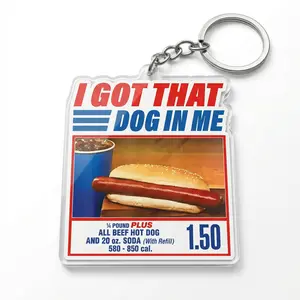 I Got That Dog in Me Acrylic Keychain, Costco Hot Dog Meme, Funny Joke Gift, Humorous Charm Bag