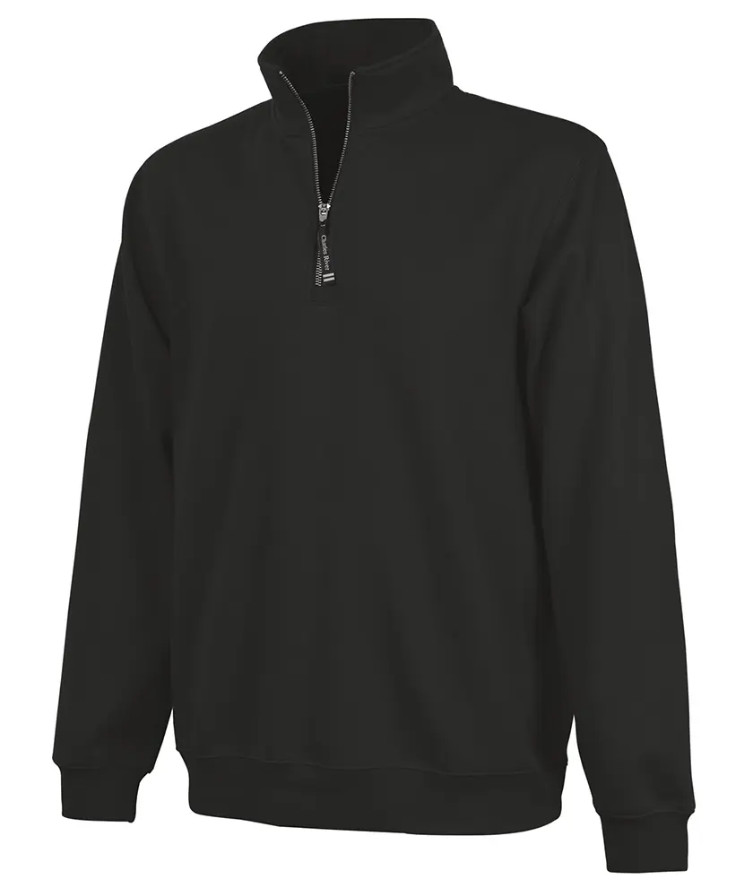 Charles River Apparel Men's Crosswind Quarter-Zip Sweatshirt, Soft Ring-Spun Cotton Blend Long Sleeve Top with Ribbed Cuffs and Pockets, Menswear, Knitwear, Basic, Tops, Fitted, On-Seam Pockets, Cotton-Poly, Casual, Hem, Plain, Longsleeves, Polyester, Zip