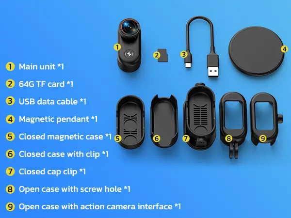 CAMWORLD 4K Mini Body Video Recording Camera - 64GB Micro SD Memory Card, Clip, Lens, Thumb-Action WiFi, 1.47" HD Screen, Magnetic Snap-On Mount, Wearable POV Vlogging Camera for Bikers CAMWORLD 4K Mini Body Video Recording Camera - 64GB Micro SD Memory Card, Clip, Lens, Thumb-Action WiFi, 1.47" HD Screen, Magnetic Snap-On Mount, Wearable POV Vlogging Camera for Bikers