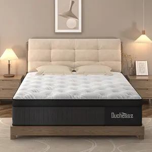 10inch 12inch 14 Inch Twin Full King Queen Mattress, Hybrid Mattresses Black with Gel Memory Foam and Individually Pocket Innerspring Euro Top Medium Firm for Motion Isolation, Edge Support, 100 Night Trial