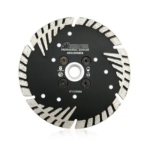 SHDIATOOL 5",9" Diamond Turbo Blade with Slant Protection Teeth for Cutting Stone Granite Marble Concrete Brick,5/8-11 Thread