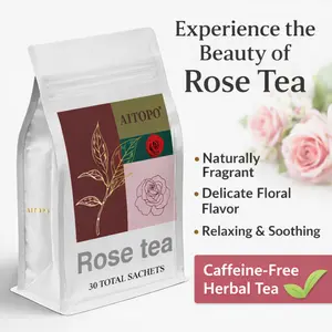 Chinese Premium Yunnan Pu-erh Tea with Natural Rose Petals, Aromatic Floral Ripe Pu-erh Tea