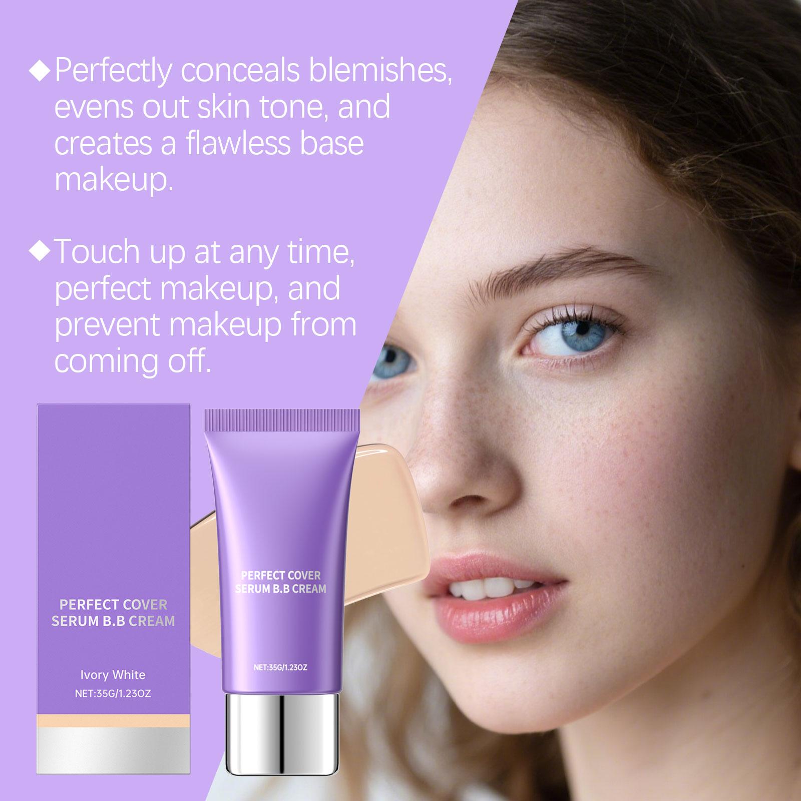 35G 2-in-1 Serum BB Cream, Ivory White Shade, Lightweight Natural Finish, Buildable Coverage, Hydrating & Smoothing, No-Makeup Look Daily Base. 35G 2-in-1 Serum BB Cream, Ivory White Shade, Lightweight Natural Finish, Buildable Coverage, Hydrating & Smoothing, No-Makeup Look Daily Base.