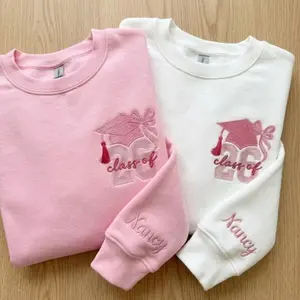[Custom Name] Senior Embroidered Sweatshirt Class of 2026 with Name, Custom Graduation Gift for Her, Personalized Bow Crewneck, Senior Girl Shirt