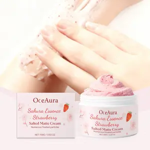 Sakura Strawberry Body Scrub, Gentle Exfoliating Skin Care, Moisturizing and Refreshing, 100g/3.53oz, Perfect for Daily Use