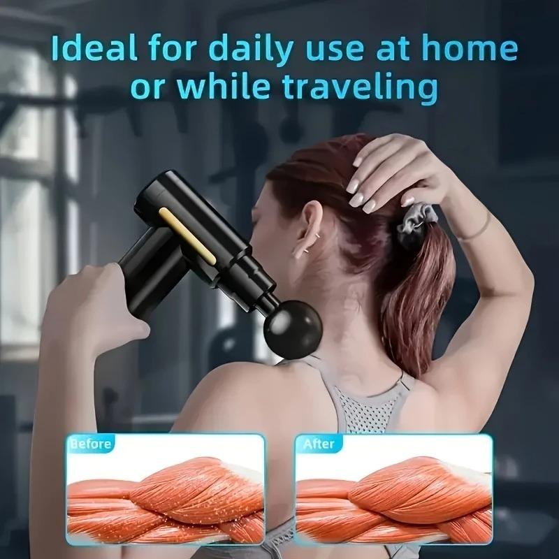 Massage Gun, Small Travel Tool, Massage Gun Deep Tissue,Percussion Handheld Portable Muscle Massager Tool for Full Body Pain Relief, Ideal Gifts for Men, Women(Black)