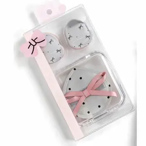 Rumilife Bowknot Makeup Sponge Set – 3pcs Cute Cosmetic Puff Combo Grey