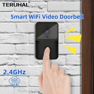 Wireless Doorbell Camera, Rechargeable 2.4g WiFi Smart Visual Doorbell, Night Vision, Voice Changing, Compatible with Alexa, Home Security System