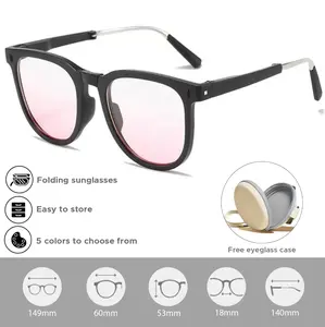 Folding Square Sunglasses for Men & Women - Lightweight, Comfortable, Stylish Universal Style, Perfect Gift