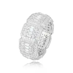 【#R418 】 Mother's Day gift Ice Candy Ring  UCCIYO S925 Sterling Silver Synthetic Moissanite Ring for Women Men Hip Hop Jewelry Gift