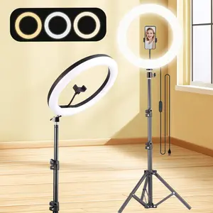 UEGOGO Ring Light 12-Inch Kit with Professional LED, Stand, dual Phone Holder, 43-Inch Tripod Stand for Tattoo Lash Extension, Selfie Storage & Cellphone