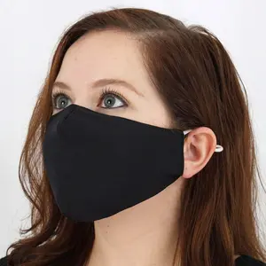 5 Pack 2 Ply Black Ultra Soft 100% Organic Cotton Face Masks, Reusable Fabric Masks With Soft Ear Loops