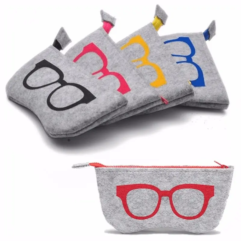 1pc Upgrade Your Eyewear with this Stylish Unisex Wool Felt Glasses Bag! Glasses Holder