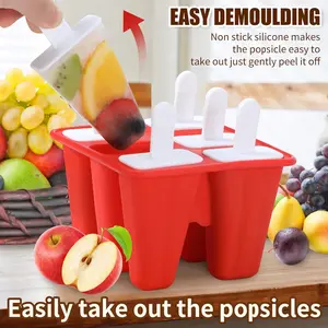 Popsicle Molds,Silicone Ice Pop Molds,BPA Free Popsicle Mold Reusable Easy Release Ice Pop Maker,Homemade Popsicle Mould with Silicone Funnel and Cleaning Brush
