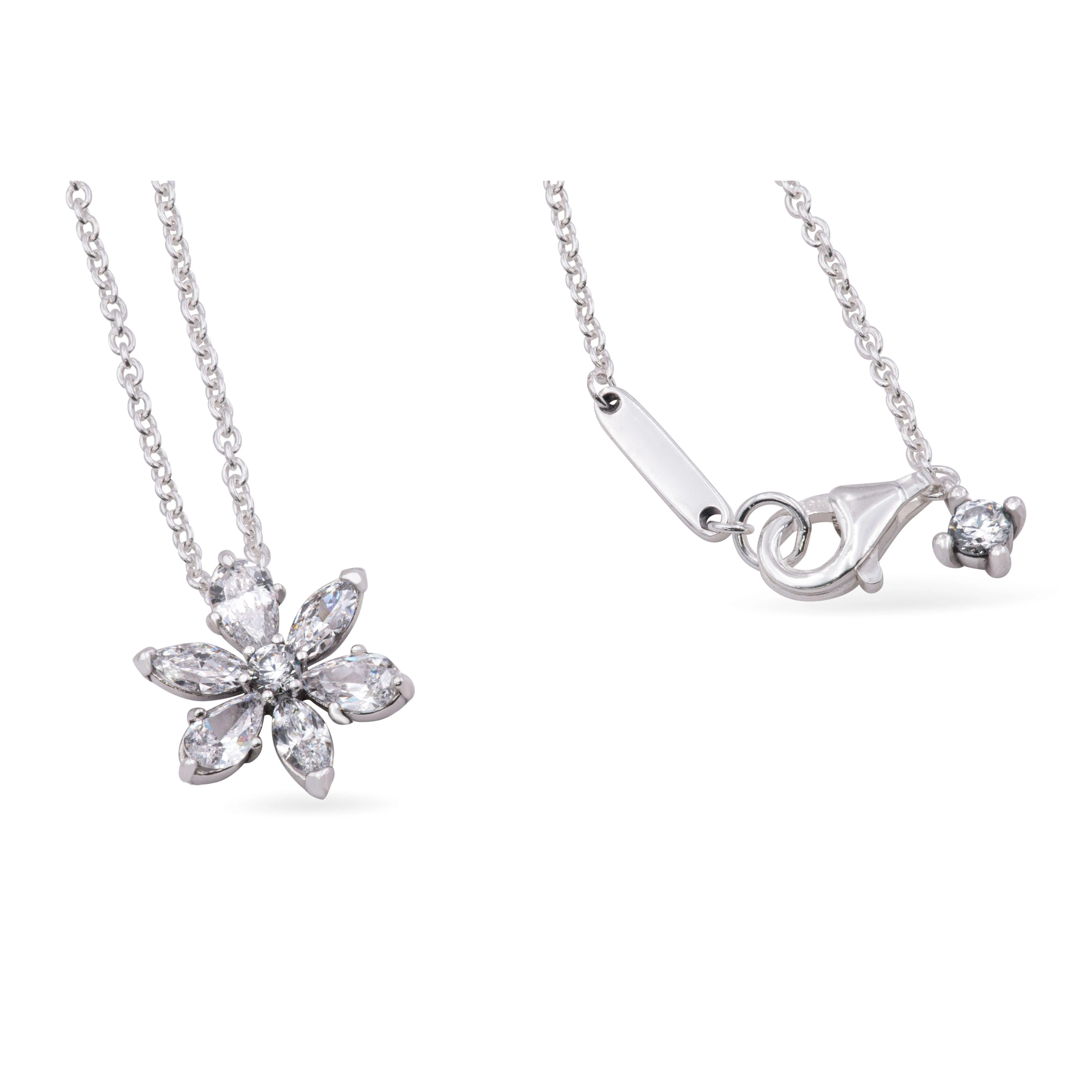 Pandora Sparkling Herbarium Cluster Pendant Necklace 392387C01-45 Pandora Sparkling Herbarium Cluster Pendant Necklace 392387C01-45