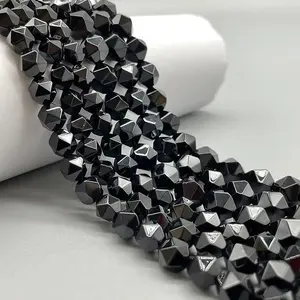 Natural Black Onyx  Gemstone Faceted Round Black Agate Loose Beads Star Cutting Beads For DIY Jewelry Making Desig Handmade Crafts Bracelet, Necklace, Earrings AAA Quality 15.5 Inches Long, Semi Precious Stone, Spacer beads