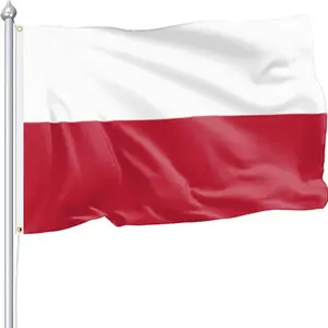 This timeless and classic official Polish flag, characterized by its simple white top and red bottom horizontal stripes, symbolizes national purity and patriotic dedication. Throughout the year, this simple yet iconic flag showcases the Polish people's si
