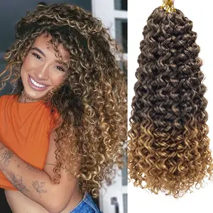 1B/27 8 Packs GoGo Curl Crochet Hair for Women, 18inch Synthetic Deep Wave Bohemian Crochet Braid Hair Extensions