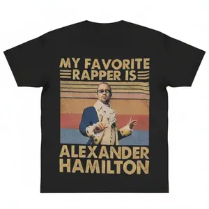 Alexander Hamilton Vintage T-shirt for Fans Korean Style Loose Casual Top Y2K Cotton Fashion Streetwear Music Star T-shirt Everyday Wear for Women