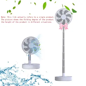 Portable remote control desktop fan, foldable fan base bracket, floor standing fan, 4-speed, rechargeable retractable USB charging fan, Adjustable speeds fan