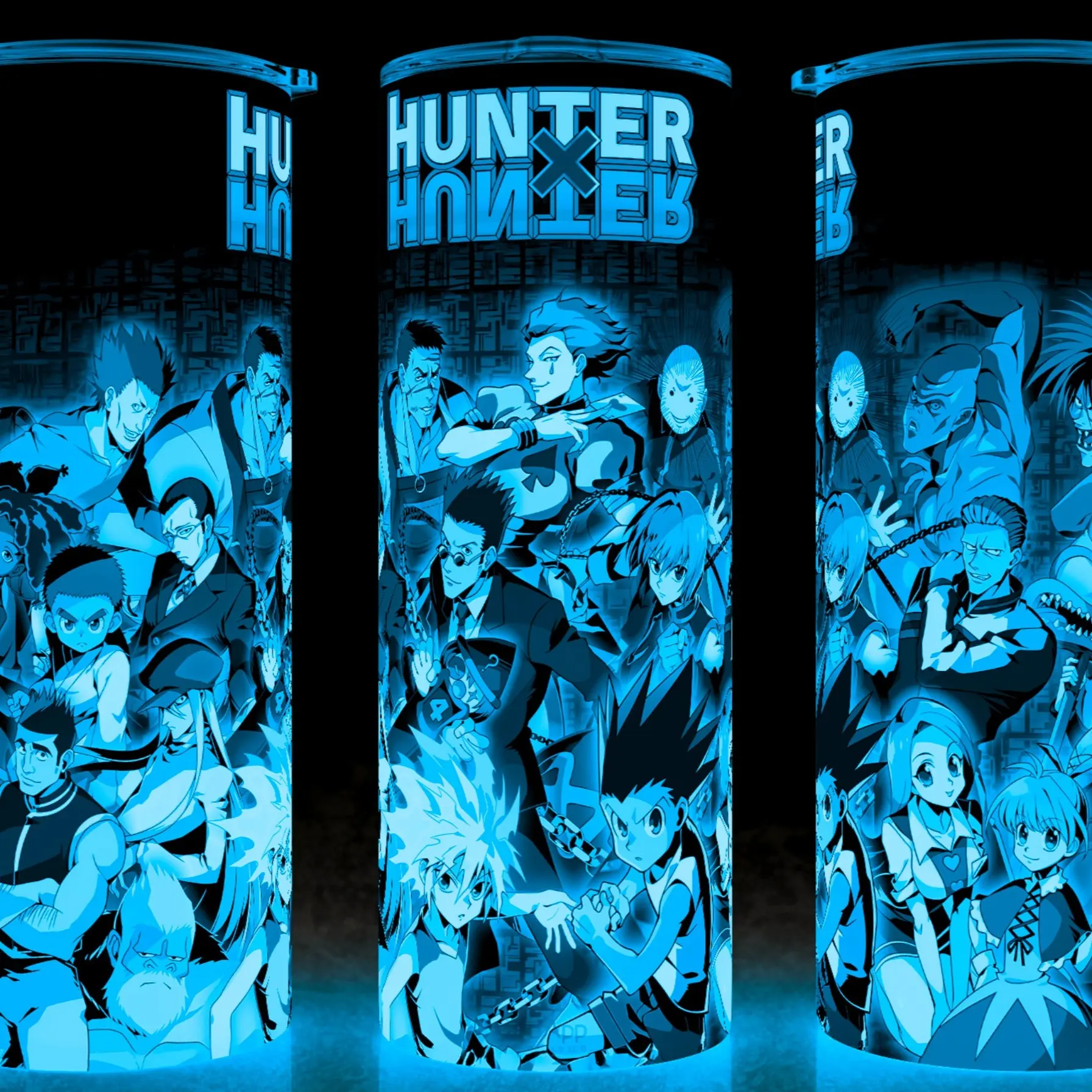 Glow in the Dark Hunter X Hunter Anime Manga Cup Mug Tumbler Cup 20 oz with Lid and Straw - Elegant Drinkware for Anime Fans - Perfect for Hot or Cold Drinks! Stainless Steel. Flasks Plastic Coffee Insulated