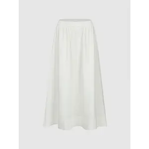 URBAN REVIVO Women's Minimalist Denim Midi Skirt - 81-84cm Length, Cotton-Lyocell Blend Fabric, Hips-Flattering, for Casual Wear, Women's Clothes, UWM860071