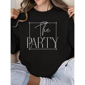 Bride Crew Neck Long Sleeve Sweatshirt for Women Wife of The Party Bachelorette Crew Neck Long Sleeve Sweatshirt Bridesmaid Tops Funny Wedding Print Sweatshirt