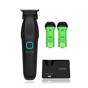 RECHARGE™ Trimmer with 2x Rechargeable Batteries RGB LED Smart Charging Stand & Professional-grade Blades for Versatile Grooming - Brush
