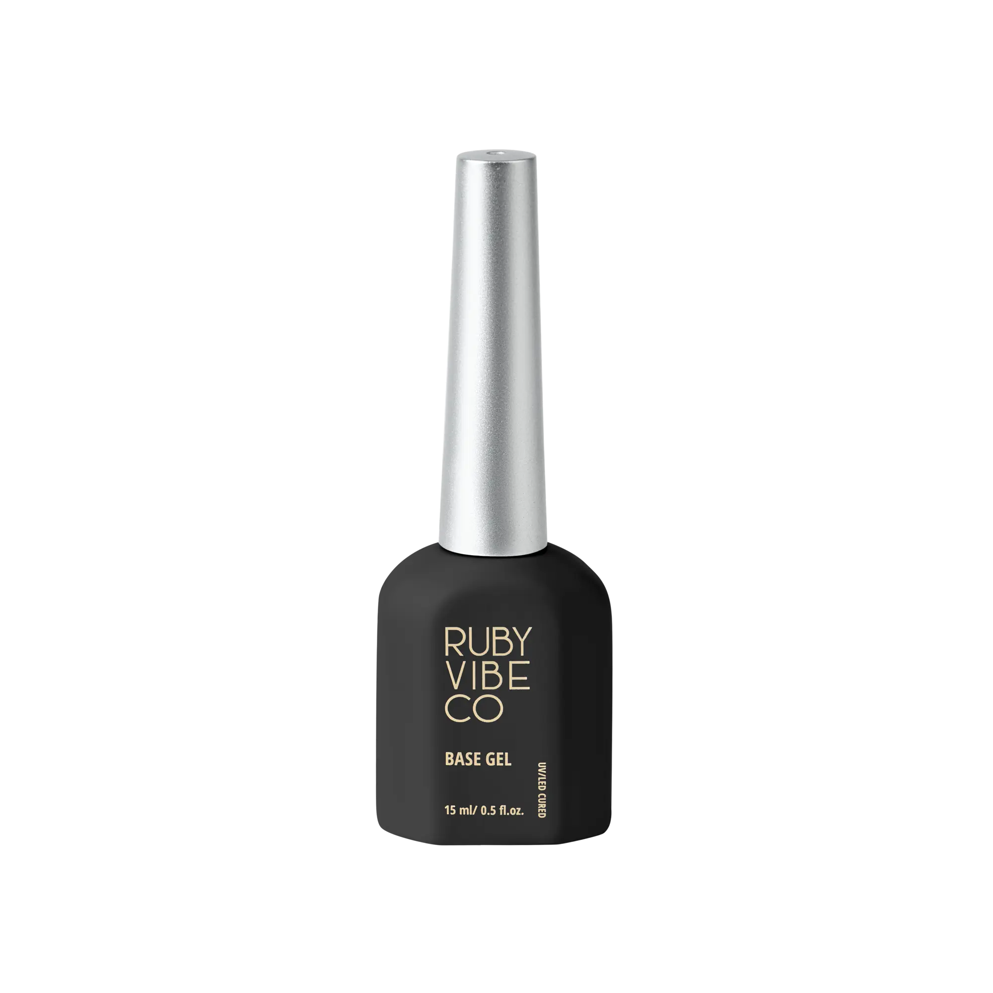 RUBY VIBE CO Rubber Base Gel Polish - HEMA/TPO/HPMA-Free Soak Off UV/LED Nail Base Coat with High Adhesion for Natural Nails and Long Lasting Manicures, Clear Flexible Foundation to Prevent Chipping and Cracking