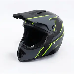 DOT Approved Neon Green Accent Motocross Helmet, Matte Black Full Face Off-Road Dirt Bike Helmet with Sport Performance Styling, Comfortable Ventilated ATV Helmet for Adults & Youth Riders