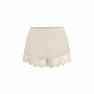 Cider Satin Mid Rise Lace Trim Shorts