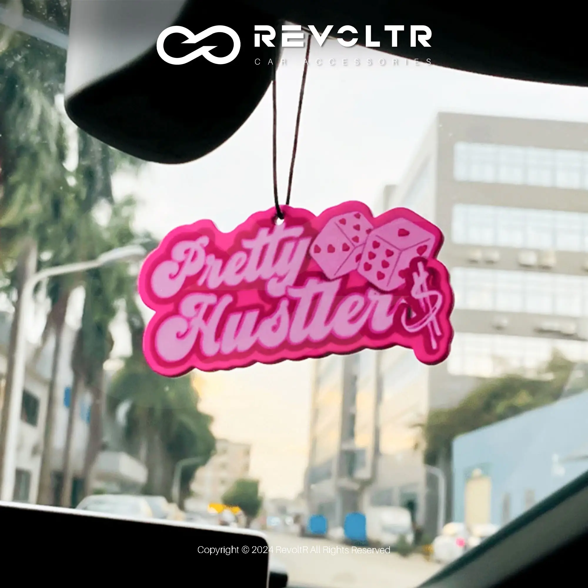 Pink Car Hanging Ornament, Cute Car Rearview Mirror Decor, Creative Car Interior Pendant Hanging Accessory, Decoration For Living Room, Bedroom, Cloth