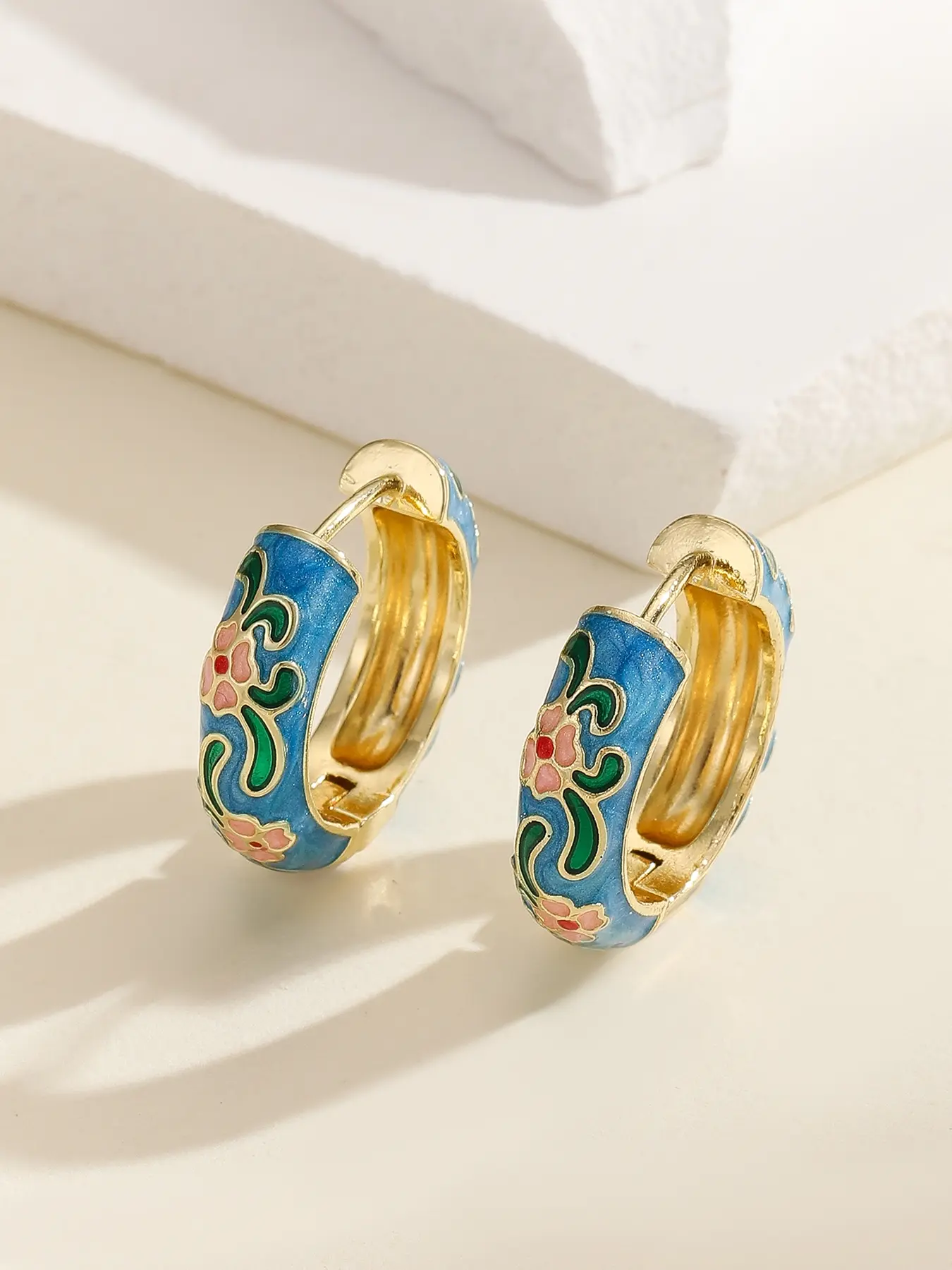 Elegant Floral Design Women's Earrings, Earrings for Decorative, Fashionable Enamel Color Flower Pattern Jewelry, Trendy Jewelry, Perfect Gift for Her, Stylish Accessory, Exquisite Jewelry Gift, Good Earrings