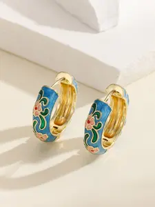Elegant Floral Design Women's Earrings, Fashionable Enamel Color Flower Pattern Jewelry, Perfect Gift for Her, Stylish Accessory, Exquisite Jewelry Gift