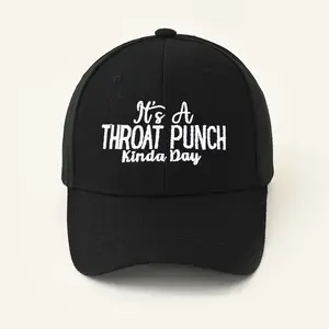 It's a Throat Punch Kinda Day Hat, Classic Slogan Embroidered Baseball Cap, Embroidered Trucker Hat, Trucker Hat With Embroidery