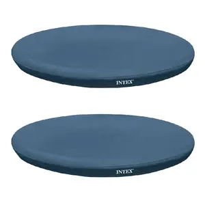 Intex 8 Foot Easy Set Cover for Above Ground Swimming Pool Vinyl Round (2 Pack)