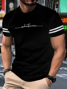 Men's Digital Print Short Sleeve T-Shirt, Round Neck, High-Definition 3D Printing, Soft Breathable Fabric, Loose Fit, Casual Summer Top, Streetwear, Menswear