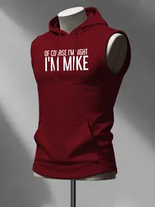 Men's Fashion Hooded Tank Top, Casual Loose Fit Sleeveless Shirt, Sporty Style, Fun Confidence Statement, All Seasons Wear