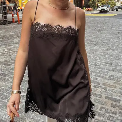 Twinkle Strap Satin Long Slip Dress - TikTok Shop