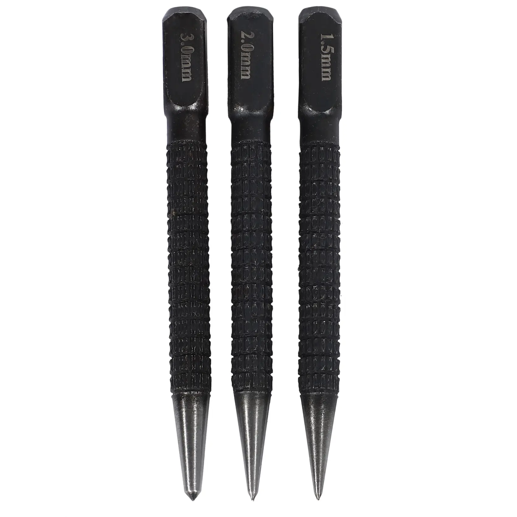 3pcs High-Carbon Steel Center Punch Set - 10cm Non-Slip Drill Marking Tool for Metal Drilling, Copper Work, Aluminum Processing