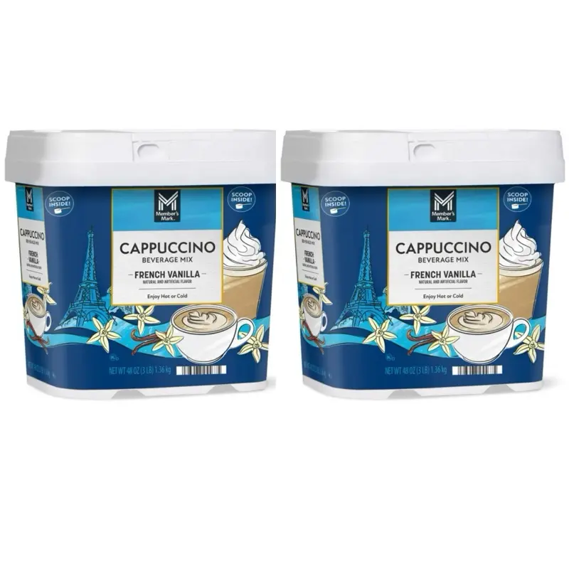 Member's Mark French Vanilla Cappuccino Beverage Mix, 48 oz Each , packs of 2 Coffees