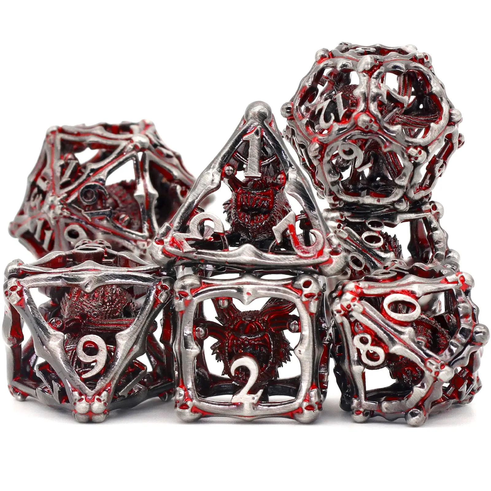 7PC Polyhedral Beholder Dice Set - Dragon Eye Monster Design, for Dungeons & Dragons (D&D), Tabletop Gaming, Adult RPG Gift