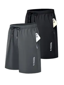 Men's 2-Piece Basketball Shorts with Zippered Pockets Breathable Athletic Pants for Court & Casual Wear - Versatile & Comfortable
