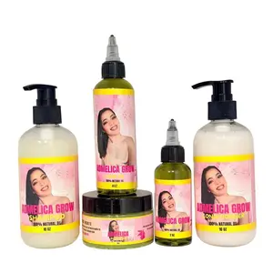 Admelica Grow 10 oz Shampoo Conditioner Oil & Pommade Set - 100% Natural Oil Formula for Healthy Hair Care