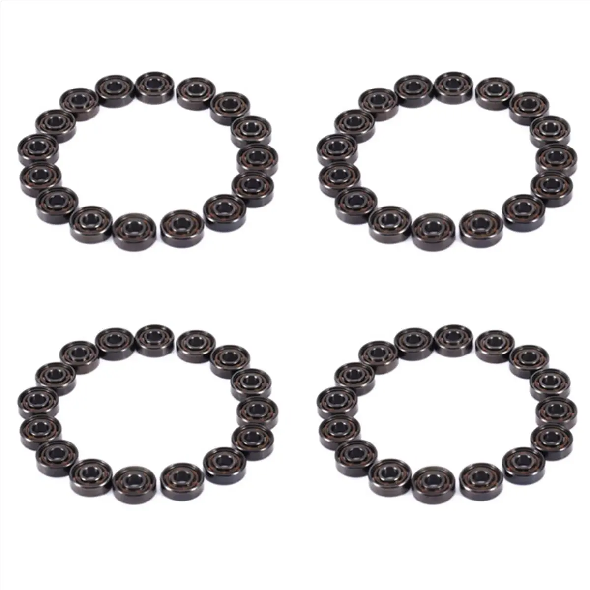 64Pcs Ceramic 608 Bearings 8X22X7mm ABEC-11 Hybrid 6 White ZrO2 Balls Skateboard Bearing Skating Inline Roller, Skateboard Bearings, 8Mm Inner Diameter, Black + White, Skateboarding, 22Mm Outer Diameter
