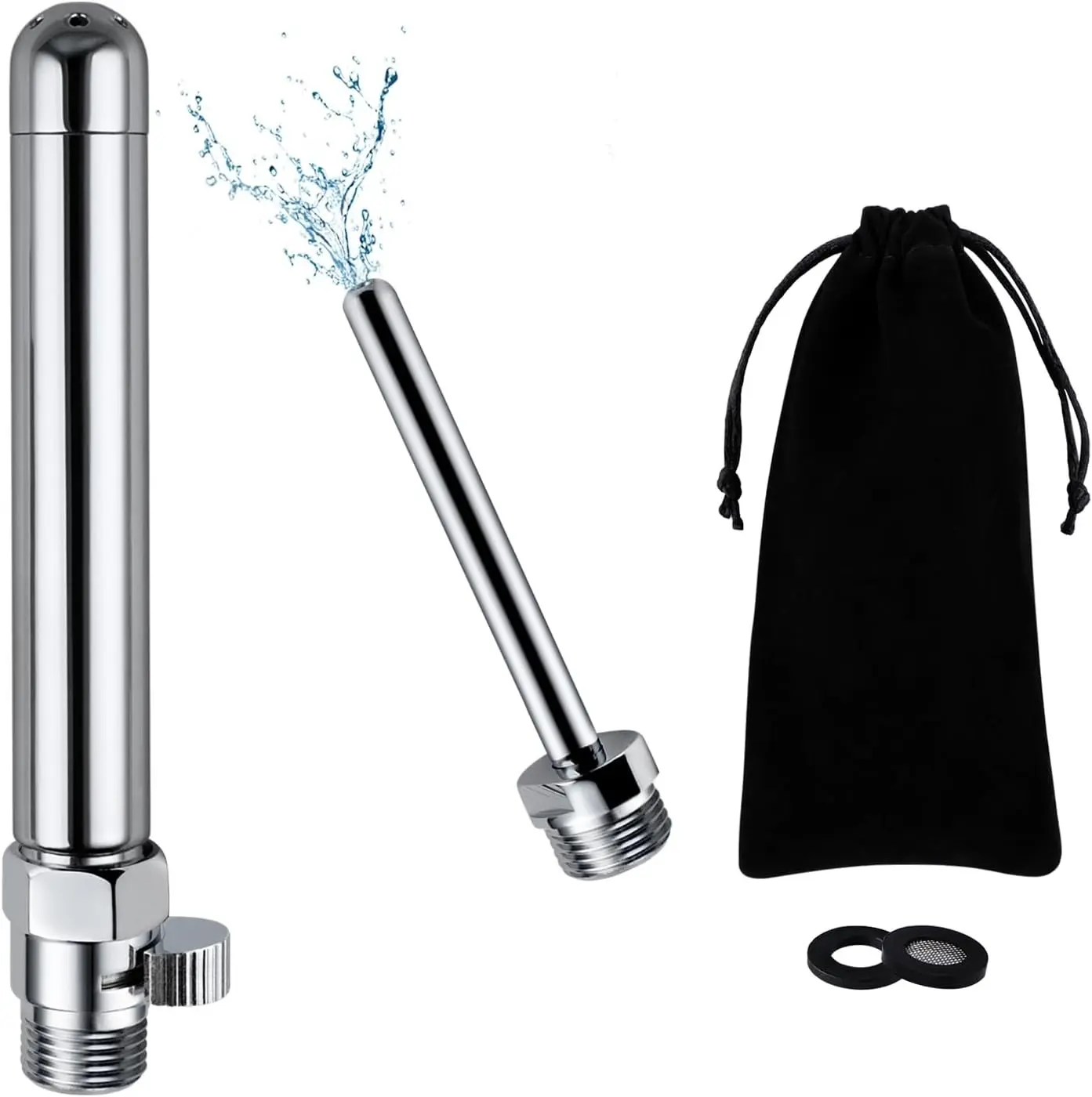 Shower Enema Kit, Shower Douche Nozzle Cleansing System with Water Control Valve for Men and Women Portable Cleaning (Polished Chrome)