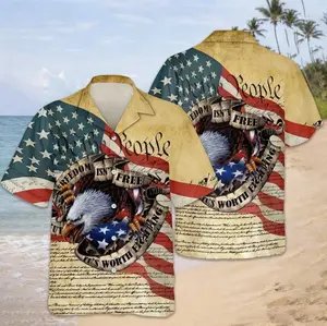 We The Peopple American Flag Eagle Hawaiian Shirt, Patriotic Freedom Unisex Apparel For Men Women, 4th Of July Independence Day Gift | 110326.C15616.ID00